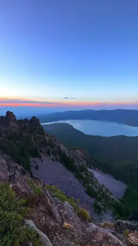 POV: Standing on the peak of an ancient volcano 😳 The summit of Paulina Peak with an elevation of 7,984 feet, is the highest point on the Newberry Volcano. This site offers a grand overview of the Newberry Caldera, the south and west flanks of the Newberry Volcano, the Cascades, the Fort Rock Basin, and much of central Oregon. On a clear day, the Cascade Range is visible extending into California (Mt. Shasta) and Washington (Mt. Adams).  #pov #view #scenic #sunset #volcano #godisgreat #naturespower #oregonisbeautiful #pnwonderland 