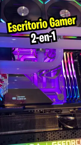Tu PC es digna? Éste escritorio gamer 2-en-1 con memoria Gskill Trident Z5 RGB DDR5 es el sueño de cualquier entusiasta.  🔥🔥 #gskill #gskillgaming #tridentz5rgb #ddr5 #pcgaming #pcgamer #pcbuild #desksetup #gamingdesk #asus #rtx3090ti #aorus #intel #amd 