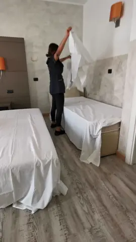 A room for 4 persons. Book now at Acca palace Milano #fyp #fypシ #housekeeping #makingbeds #dailywork 
