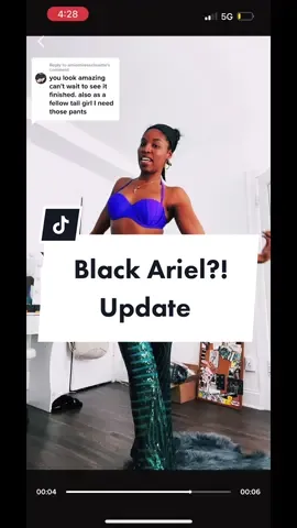 Replying to @amiemilesschuette Black Ariel Halloween Costume. DIY costume. Little Mermaid Costume. #representationmatters #blackariel #littlemermaid #hallebailey 