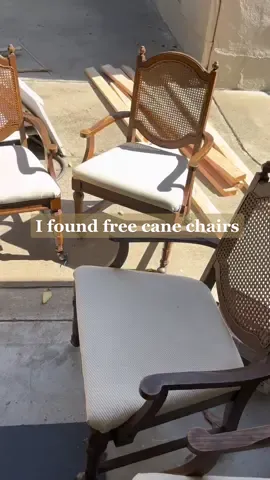 I can’t believe I found these for free #secondhand #canechairs #vintage #DIY #transitionaldesign 
