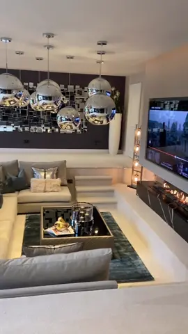 What do you think of this sunken lounge living room? #realestate #homedecor #design