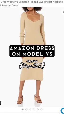 this beige dress was so freaking comfortable & absolutely stunning on me! the sweet heart neckline, the perfect tone & length - I could've easily gone with an 1x or XL but I'd definitely pair these with sneakers & a cute purse for the fall ❤️ all my Amazon finds are on my storefront! #amazonmusthaves #amazonplussize #modelvsme #fallfashion #curvygirlfashion #fashiontrends2022 