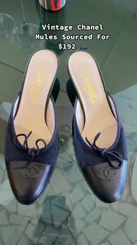 Vintage Chanel Mules Sourced For Under 200! #vintagechanel #chanelballetflats #chanelflats #chanelmules #miumiuballetflats #sourcing #designersourcing #matildadjerf #matildadjerfstyle #vintagedesignershoes #vintagesourcing 
