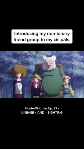 Unfortunately Sock and Aiden Kai-Moss couldn’t make it to the squad meet 😔 sad day. Tag yourself, I’m Stick Dinner  #hunterxhunter #nonbinary #nonbinarytiktok #rainbowmafia #blacktok #anime 