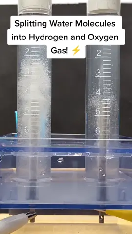 Splitting Water Molecules into Hydrogen and Oxygen Gas! ⚡🔥 #stem #EduTok #sciencefacts #scienceexperiment #science #educational #chemistry #foryou #foryoupage #fyp 