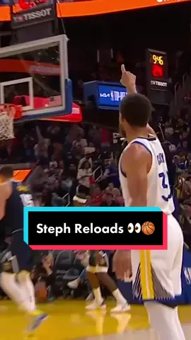 Stephen Curry reloads to knock down a 3 and hits a celebration 🥳 #NBA #StephenCurry #Curry #Warriors #basketball 