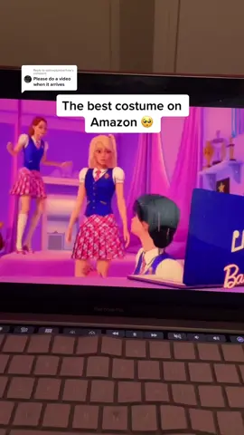 Replying to @satineplumberhow Representing Gardenia this halloween 💅 I CANT BELIEVE THIS EXISTS STILL (also idk how to wear a tie haha) #barbie #barbiemovies #halloweencostume #barbieprincesscharmschool @Juju 