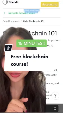 course & certificate is free, tiktok pls don’t take this down #blockchain #education#greenscreen 