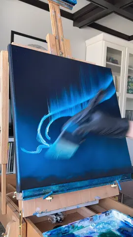 Did I make you look 👀 #oilpainting #northernlights #aurora 