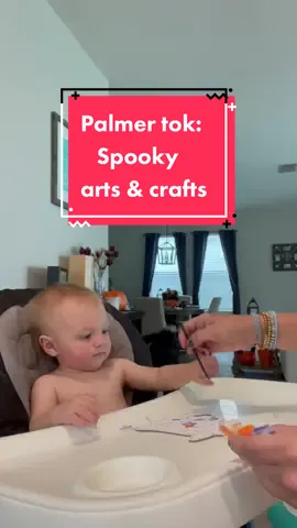 Palmer Tok: Halloween arts and crafts! #momcontent #momcreator #artsandcrafts #babycrafts #palmersyearoffirst #firstcraft #spookyseason #ghost #painting #babyartsandcrafts #halloween #halloweencrafts