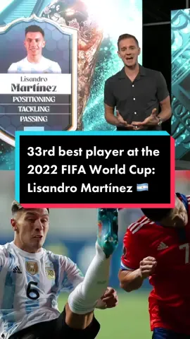 Argentina's Lisandro Martínez 🇦🇷 comes in at No. 33 on @stuholden’s list of the Top 50 players at the 2022 FIFA World Cup! 😤 #stutop50 #argentina #lisandromartinez #qatar2022 