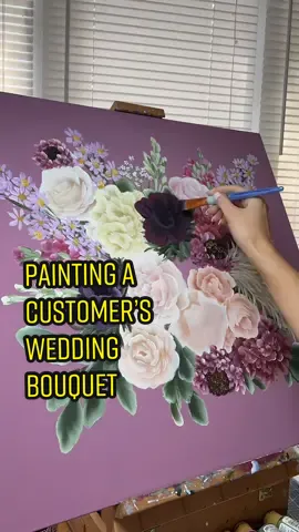 Painting isn’t always as relaxing as people might think 😂 but I’m extremely happy with how this order turned out 🙌🏼 #artist #camillacreations #artwork #viralart #painttok #painting #painter #artistsoftiktok #canvasart #weddingbouquet #weddingtiktok #colors #fyp #artvlog 