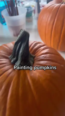 Idk why we’ve never done this before #halloweenfun #paintingpumpkins #bondingtime 