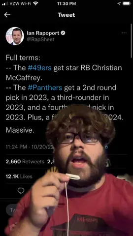 CMC OFFICIALLY TRADED WOW #nfl #sports #panthers #49ers #cmc  #greenscreen 