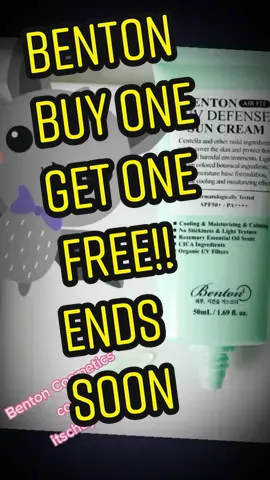Hurry over to Benton cosmetics.com and score your buy one get one free deals! 30% off with code itschaylaaa 💖💖💖💖💖💖💖💖💖💖💖💖💖💖  #topseller #bogo #bogof #getonefree #benton #skincare #kbeauty  #bentoncosmetics  #hurry #deals #spooky #spookydeals  #ugc #ugccreator #ambassador #brandambassador  #newaccount  #followfordeals  #followformore 