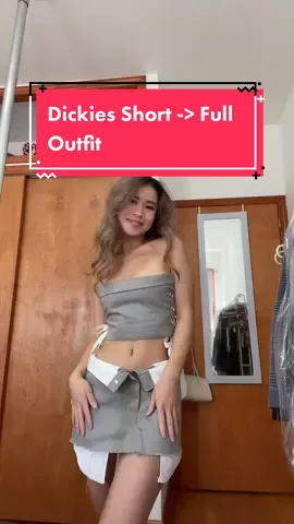 1 Short > top and bottom ☺️ DIY at finest haha #dickiesoutfit #dickies #styleinspo #fashioninspo #OOTD #diytutorial #diytops #fashiontiktok #fashiondiy 