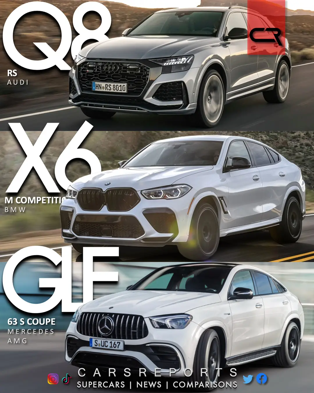 Audi RS Q8, BMW X6 M or Mercedes-AMG GLE 63 S Coupe?  #SUV #supercars #sportscars #hypercars #news #bmw #x6 #audi #audiq8 #mercedesgle #gle63 #bmwx6m #audirsq8 