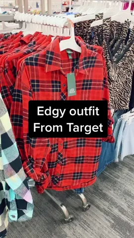 Edgy ⚫️🔴 outfit from @target! #leatherleggings #flannel #bandtee #FomotionalFinds #targetfinds #targetmusthaves #fallfashion #momoutfit