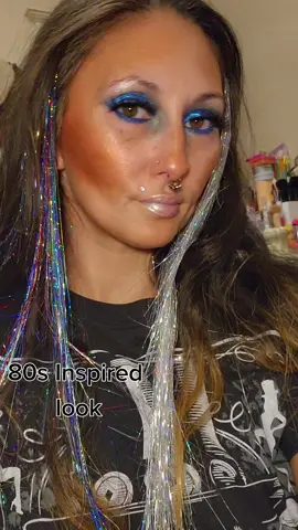 80s Inspired Look  Products Used: *Brows @kajabeauty  *Eyeshadow @patmcgrathreal *Highlighter/Blush @jaclyncosmetics  *Lipgloss @nyxcosmetics  I was born in 81 so this was fun doing the makeup I grew up during. I think is why I love neons and blue eyeshadow so much. #fyp #fypシ #beautytiktok #beautytiktoker #makeuptiktok #makeuptiktoker #makeupcontent #makeupcontentcreator #beautycontentcreator #beautycontent #80sbaby #80smakeup #80smakeuplook  #80smakeupchallenge #80smakeupinspo 
