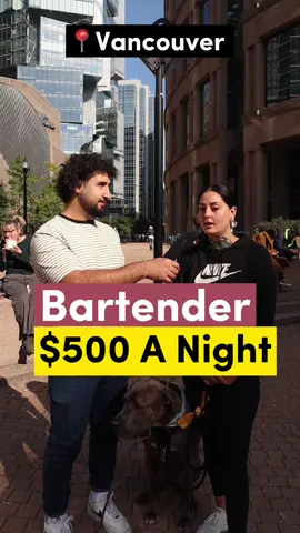 Great conversation with Julia, a bartender  Location:📍Vancouver, BC #salary #bartender #career #money #streetinteview #vancouver #canada #CanadianIncome 