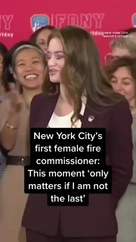“This moment – me being first – only matters if I am not the last” | Laura Kavanagh, who became the first female commissioner of the Fire Department of New York Thursday, hopes her appointment will pave the way for other women to hold the role in the future. #cnn #news #fyp
