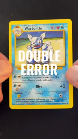 Double error wartortle pokemon card! #pokemon #pokemoncards #wartortle