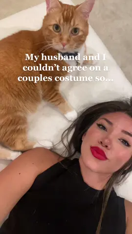 He said I’m always trying to make him a side character 😂 #catsoftiktok #chonk #catcostume #couplescostume #itandgeorgie 