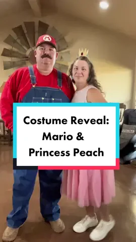 Costume reveal and our sad attempt at a transition video 😂 #Costume #CouplesCostume #SuperMario #Mario #MarioBros #PrincessPeach #halloween #HalloweenCostumes @bar7ranch 