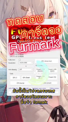 ทดสอบการ์ดจอ แบบเต็มคาราเบลด้วย Furmark #ทดสอบการ์ดจอ #โปรแกรมทดสอบการ์ดจอ #furmark #gpu #thuntsr #tsrreview 