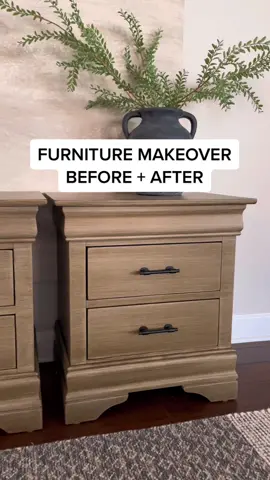 Furniture flip before and after of this makeover 😍 #furnitureflip #furnituremakeover #potterybarn #wood #nightstandmakeover #woodfurniture #furniturepainting 