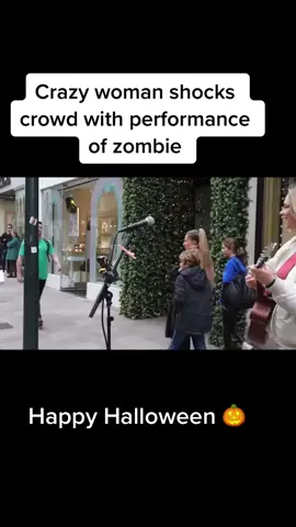 Crazy woman shocks crowd with performance of zombie #fyp #halloween #happyhalloween #fyp #viral #singersoftiktok #alliesherlock #singer #duet #zombie @