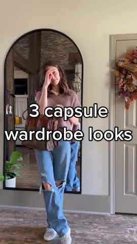 3 capsule wardrobe looks - all items that can easily be mixed and matched for a fall capsule! 🍂 #capsulewardrobe #fallfashion #capsulewardrobestyle #fallstyle #outfitideas #cozyvibes 