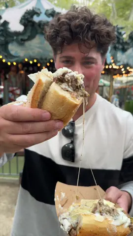 CACIO E PEPE CHEESESTEAK in the making from @Cheesesteaksbytruffleist in Bryant Park’s Winter Village (NYC)! 🥩🔥 Deliciously cheesy, peppery, and just perfect. 🤤 #DEVOURPOWER #fyp #foryou #foodtiktok #truffleist #bryantpark #nyc #cheesesteak #wintervillage #newyorkcity #foodblog #foodies #devour #couple #yum #italian 