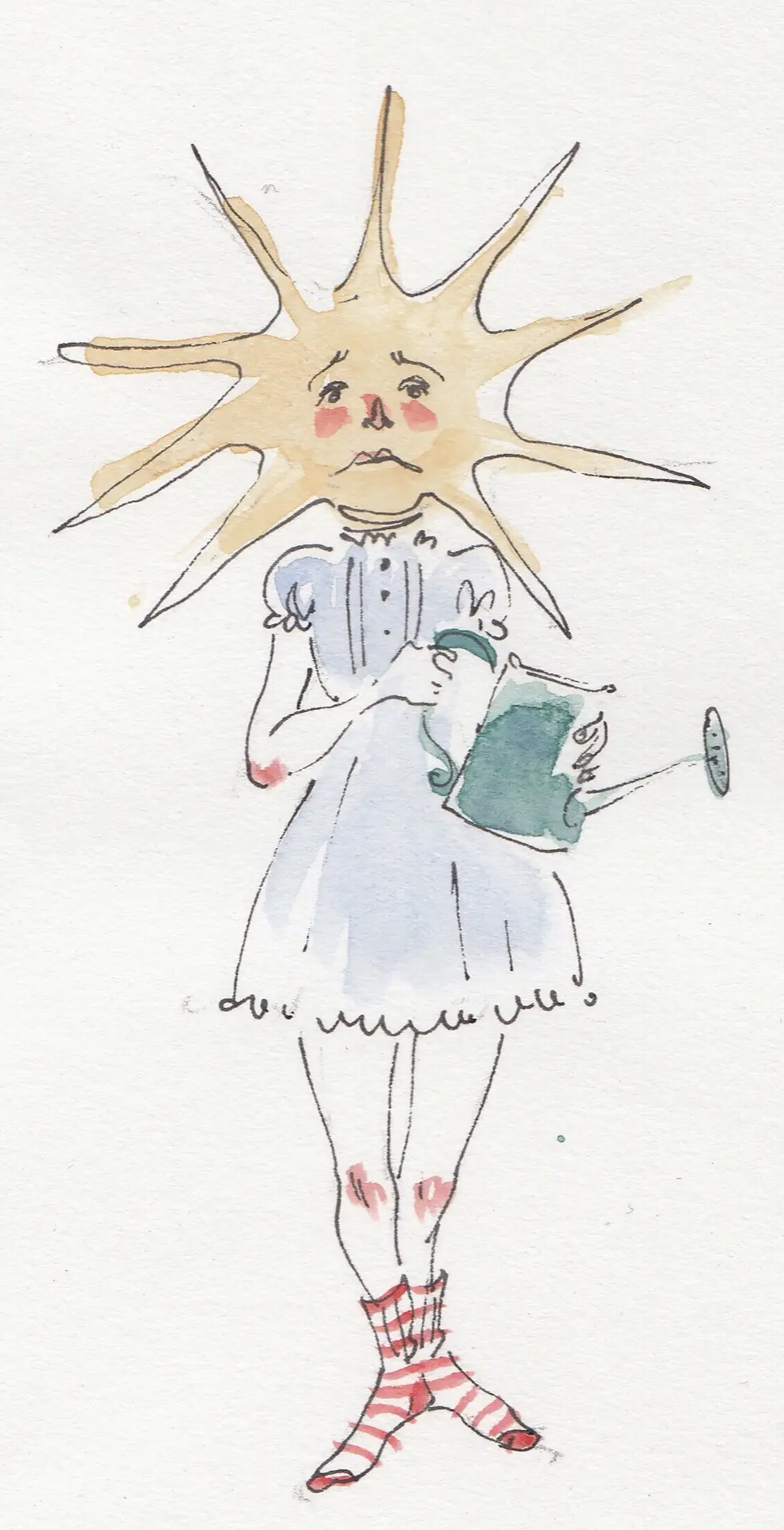 Melancholy sunbeam #art #artist #illustration #traditionalart #artstudent #childrensbooks #astrology #vintage #vintageaesthetic #artistaesthetic #watercolor#drawing #characterdesign #sliceoflife #Summer #fall  