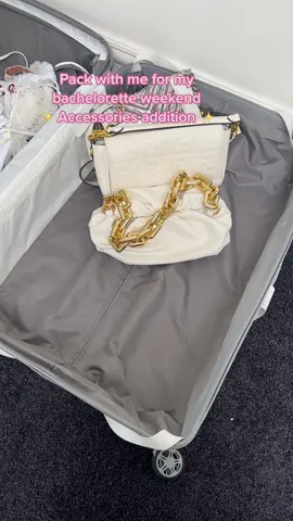 Pack with me for my bachelorette weekend, accessories addition! #bacheloretteweekend #packwithme #allwhite #shesgettingmarried #fyp 