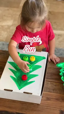 Remember to save your pouch tops and lids. Then: 🎄 draw a tree on a box (I used @kwikstix tempera sticks because they dry super fast and look vibrant on cardboard) 🎄 poke random holes using a screwdriver  🎄 hot glue the edges of the top and poke into the holes 🎄 put tops in a little dish and show your child how to screw on and off (great fine motor challenge) Now hopefully they will leave your real tree alone 🤞🏻 📩 SAVE to try this out this season  #finemotorskills #finemotoractivity #diyactivities #diyactivitiesforkids #diyactivity #diyforlittlelearners #montessoridiy #toddleractivities #preschoolactivities #babyactivities #christmasactivitiesforkids #christmasactivities #christmasdiy #recyclemeplay #recycleandplay #cardboardcrafts #cardboardcreations 