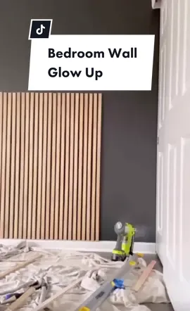 BEDROOM WALL GLOW UP DIY MODERN WOOD SLAT ACCENT WALL #DIY #diyprojects #featurewall #accentwall ##bedroommakeover 