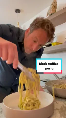 Fettuccine with black truffles #cooking #pasta #italian #italianfood #truffles 