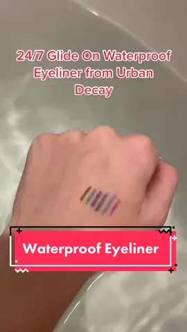 Super stoked to have so many colors. This is also without primer! I’ve been sitting in the tub for an hour and the colors are still solid. #urbandecaycosmetics #urbandecay #candycrush10 #YellowstoneTV #makeup #waterproofmakeup #BeautyTok #Eyeliner 