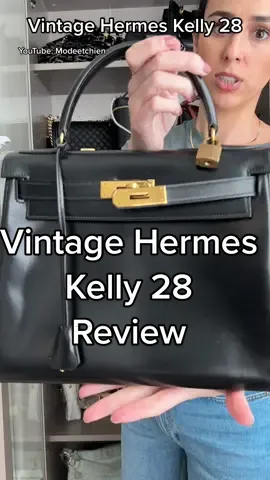 Vintage Hermes Kelly 28 Mini Review- for a more in depth review check out my YouTube channel (Modeetchien) and also my IG (Modeetchien) to see me styling it! #kelly28 #hermeskelly #hermeskelly28 #hermesreview #luxurybag #fyp #bagoftheday 