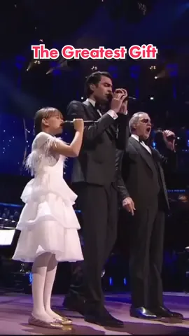 Andrea, Matteo and Virginia singing 'The Greatest Gift' live at Royal Albert Hall, Royal British Legion's Remembrance.