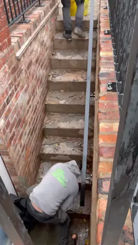 Stepping in to the week like……. #landscaping #patio #steps #fyp #sandstone 