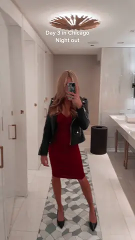 Spicy little red number for our 3rd night out! Shein can definitely pull through sometimes! #momlife #girlmom #sahm #chicago #OOTD #outfitinspo #MomsofTikTok #hairstyle #hair #nightout 