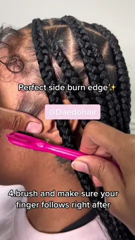 Side burn edges 😍#edgestutorial  #braids#knotlessbraids #edges #braidstutorial 