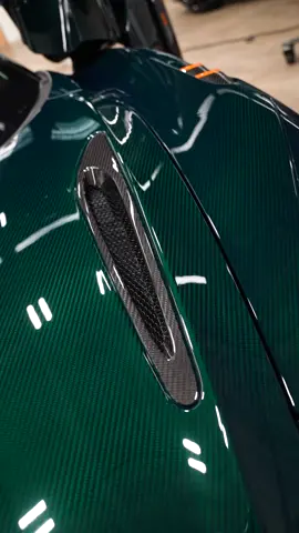 Coating this fully exposed Green Carbon Fiber McLaren 765LT with Glanz Ceramic Coating!  Now the Full Body PPF is sealed up!  #mclaren #carbonfiber #765lt #supercars #fyp #viral 
