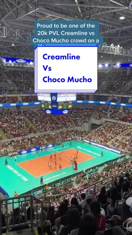 Proud to be one of the 20k PVL Creamline vs Choco Mucho crowd on a weekdays!! 😁🫰🏻#volleyball #creamline #chocomucho #valdez #galanza #wong #tolentino