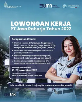 Mana nih yang tertarik kerja di Jasa Raharja yuk buruan langsung follow IG pt_jasaraharja  #lowongankerja #bumn 