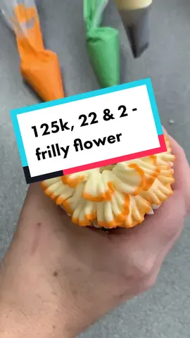 Watch me make this two tone frilly flower. What the nozzle looks like and details are in the video. #buttercreamflower #cakehowto #debbiebakes #learncake #cupcakedecorating #cakepiping #buttercream #cakecake #orangeflower #caketok #watchmecake #cakeflower 