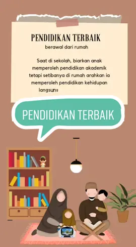 Pendidikan terbaik berawal dari rumah. Saat di sekolah, biarkan anak memperoleh pendidikan akademik tetapi setibanya di rumah arahkan ia memperoleh pendidikan kehidupan langsung dari orang tuanya @Mici Bercerita #kepotik #parenting #samasamabelajar #keluargamilenial 